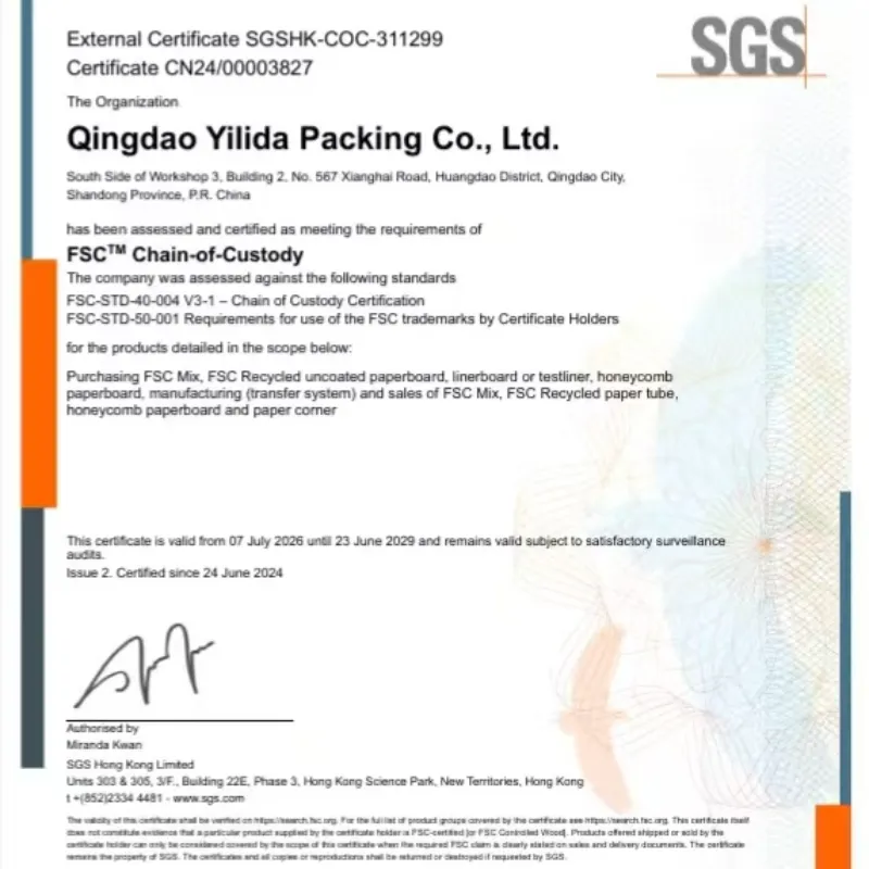 Qingdao Yilida Packaging on läbi viinud spetsiaalse koolituse FSC tarne- ja nõudlusahela juhtimissüsteemi kohta.